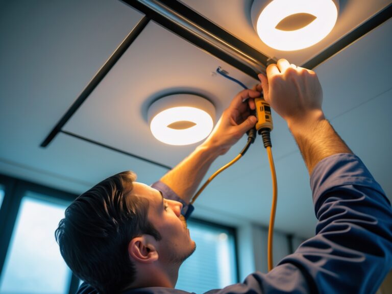 Licensed electrician installing pot lights – best electrician for pot light installation in Toronto