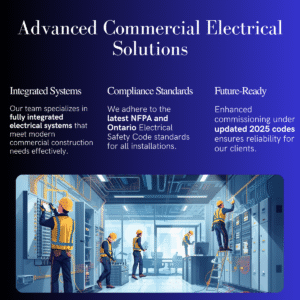 commercial electrical crew working on site – commercial electrical services