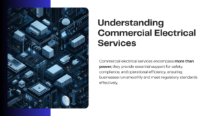 Professional commercial electricians working on system upgrades for businesses