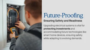 Professional electrician handling an Electrical system upgrades and renovations