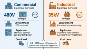 Commercial vs Industrial Electrical Services compliance and safety protocol requirements