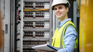 Commercial vs Industrial Electrical Services comparison chart showing voltage, equipment and complexity differences