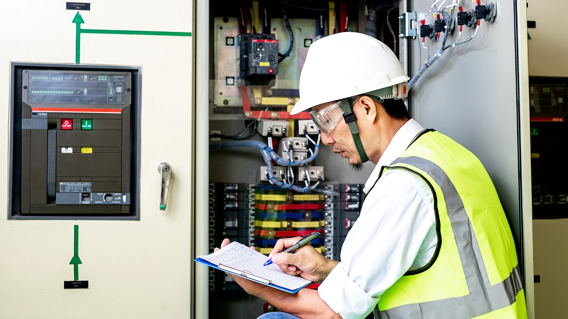 Licensed electrician performing a residential panel upgrade in Ontario