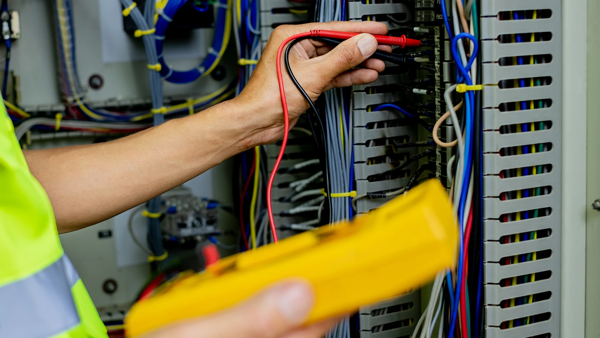 Line 1 vs Line 2 in Electrical Systems — certified electrician labeling L1 and L2 in a commercial panel