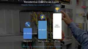 residential electrician costs comparison table for outlets and panels