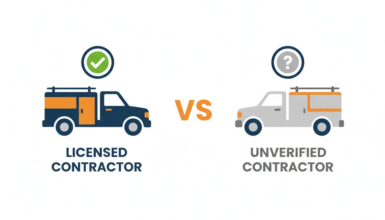 Licensed electrical contractor truck versus an unverified contractor truck comparison